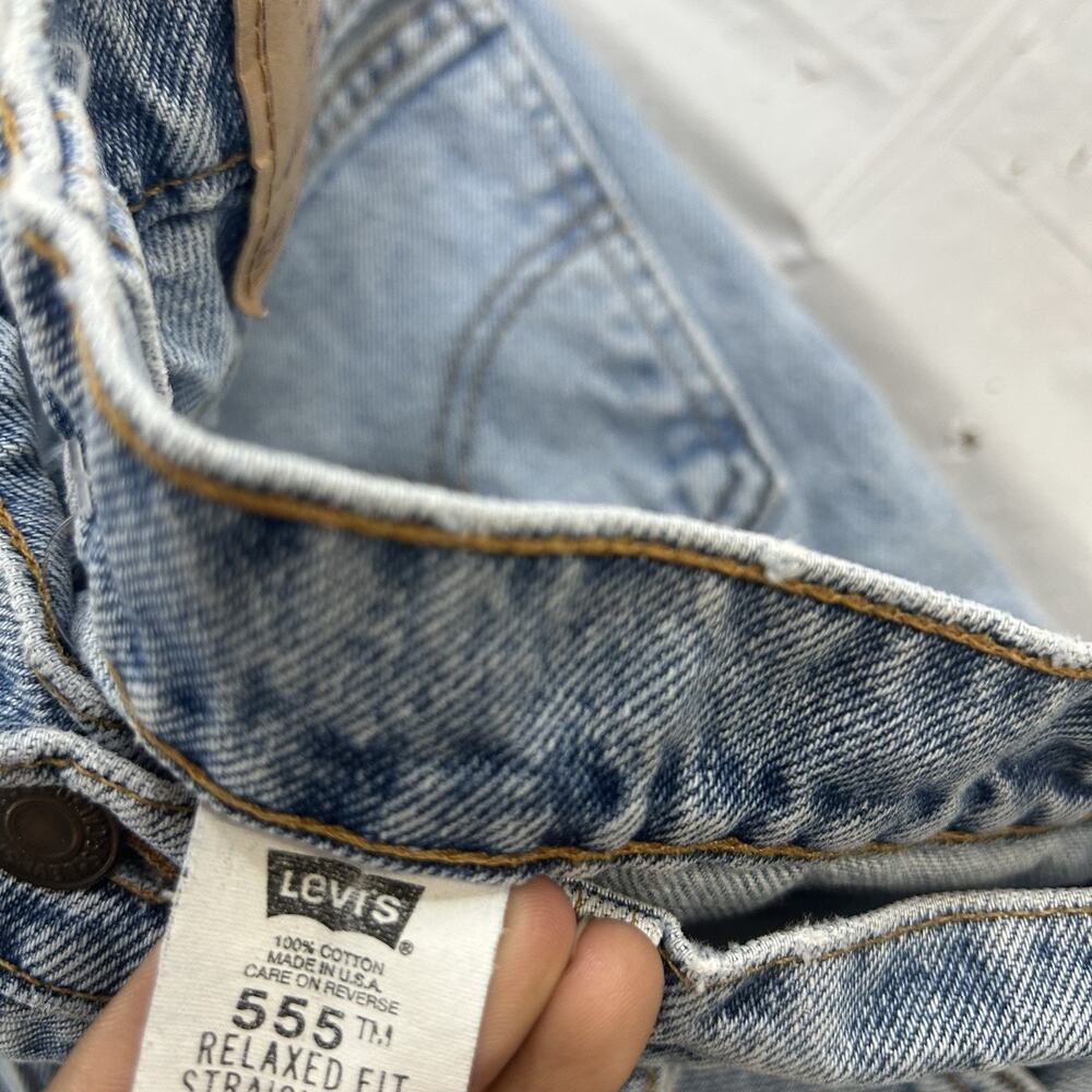 Vintage Levis Jeans Mens 34x34 Blue 555 Relaxed Straight Fit Denim Pants USA 90s - Picture 5 of 10